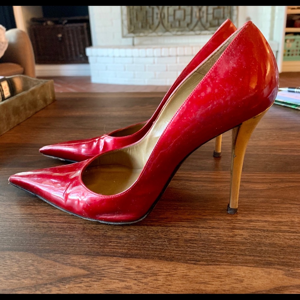 Stuart Weitzman Red Patent Leather Pumps Size 8